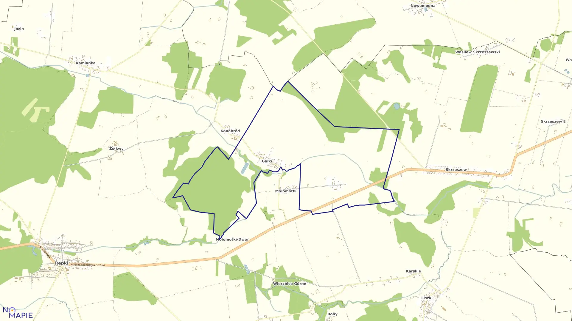 Mapa obrębu GAŁKI w gminie Repki