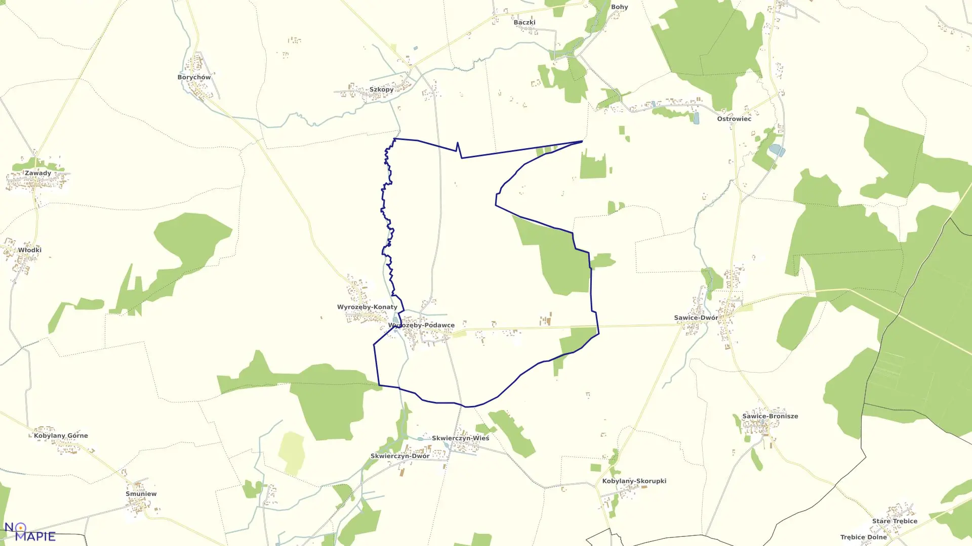 Mapa obrębu WYROZĘBY-PODAWCE w gminie Repki